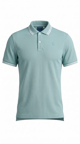 G Star Golfer Dunda Slim Stripe Mineral Blue