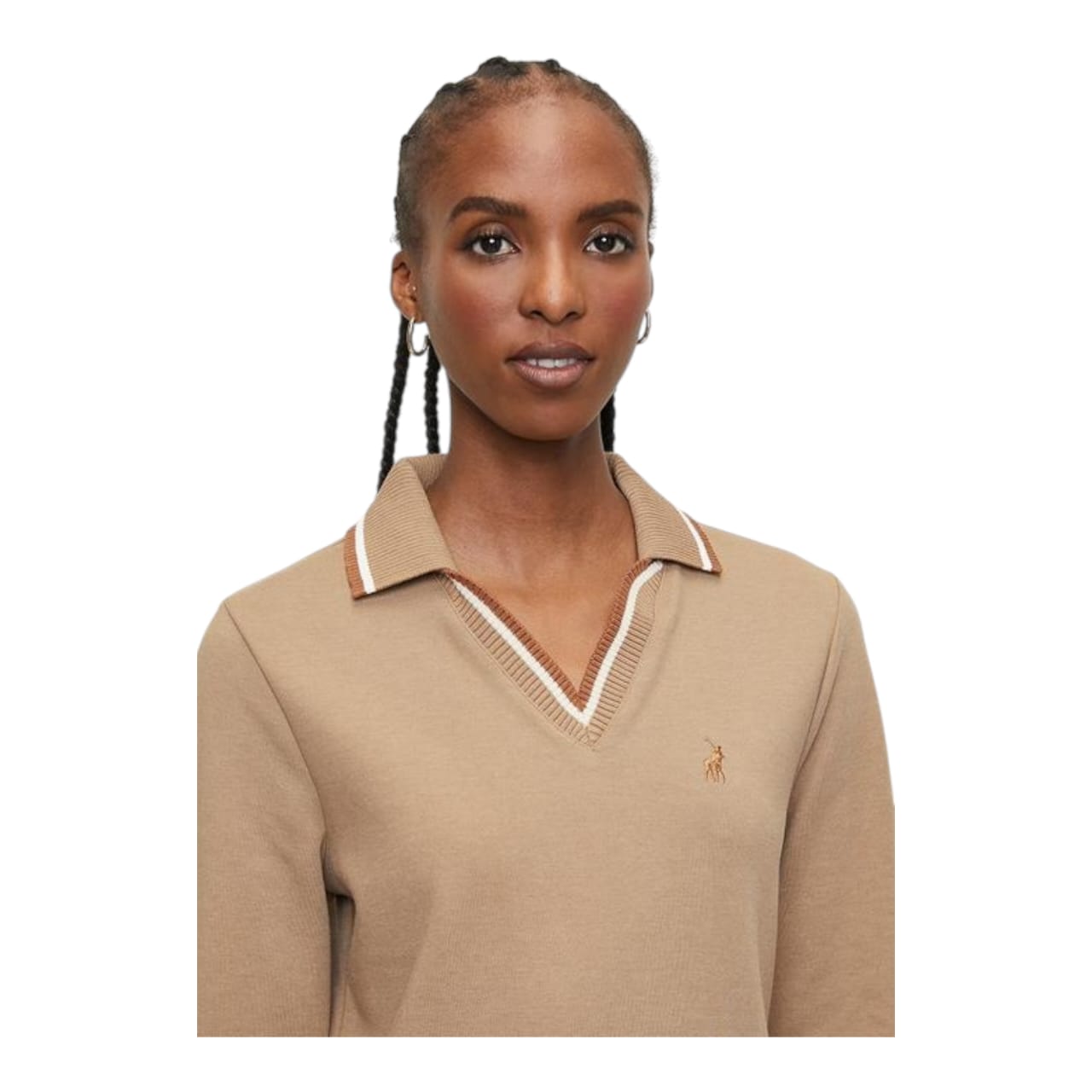 Polo L/S V-Neck Sam Golfer Dress - Stone