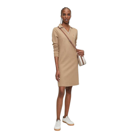 Polo L/S V-Neck Sam Golfer Dress - Stone