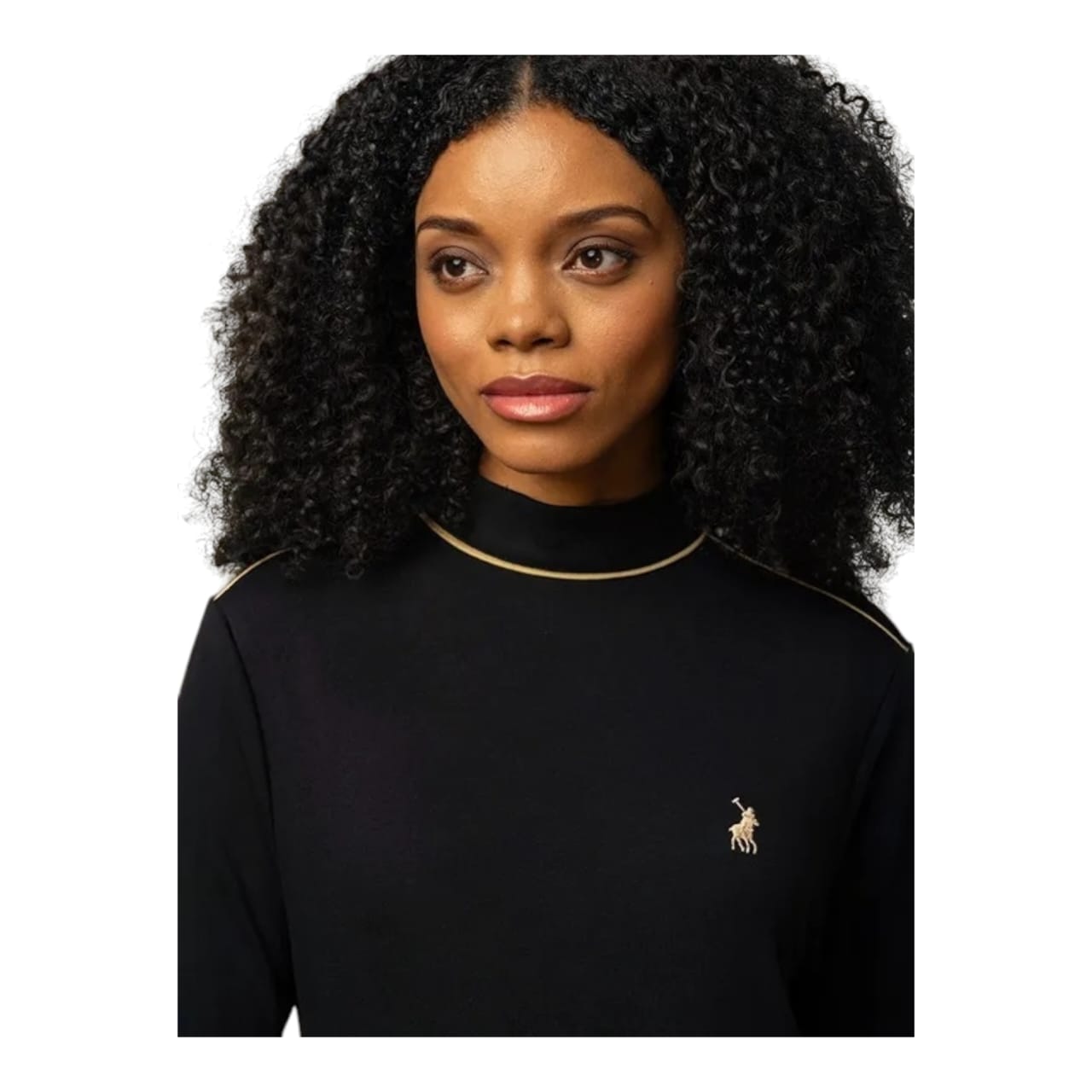 Polo 3/4 Sleeve Nia Dress - Black
