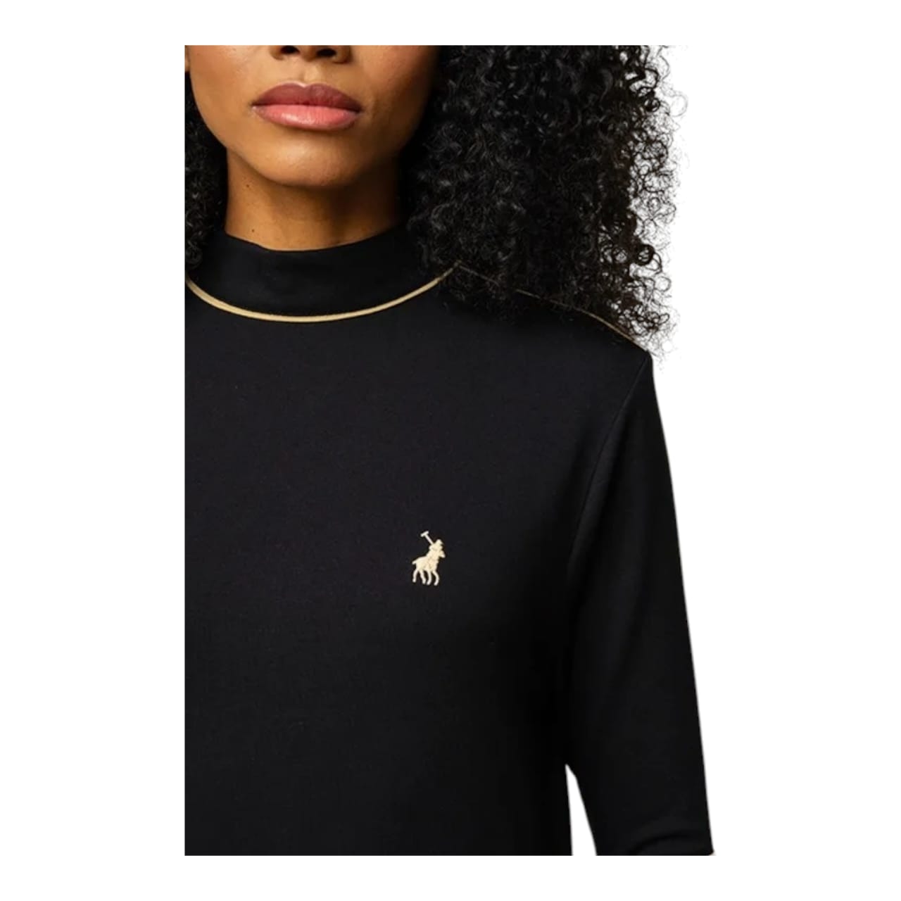 Polo 3/4 Sleeve Nia Dress - Black