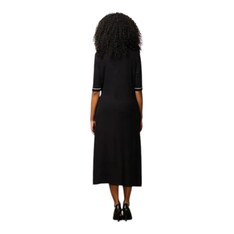 Polo 3/4 Sleeve Nia Dress - Black
