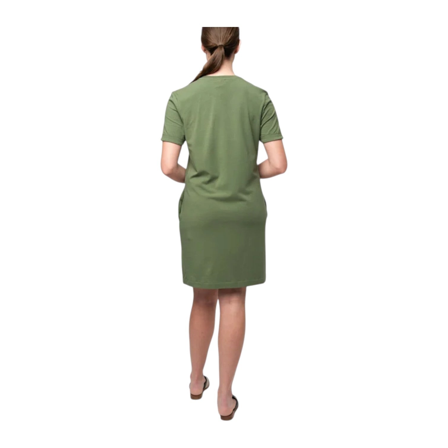 Polo Womens Nandi Short Sleeve T-Shirt Dress - Olive