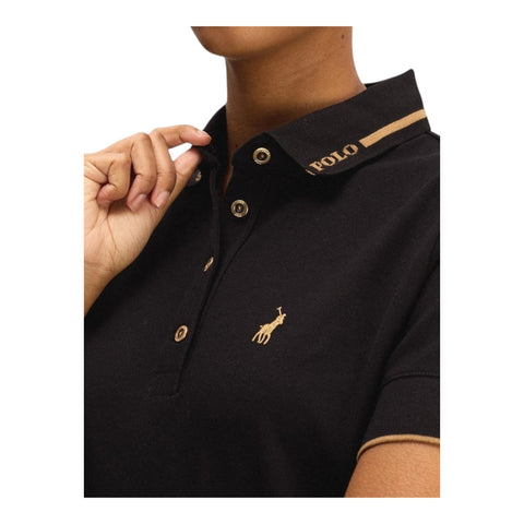 Polo Dress Ladies Jenny Golfer Jaquard Black