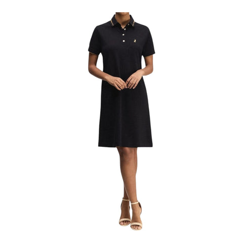 Polo Dress Ladies Jenny Golfer Jaquard Black