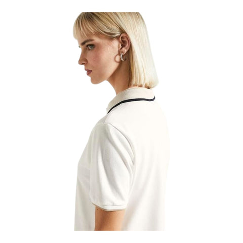 Polo Dress Ladies Macey Golfer Tipped Off White