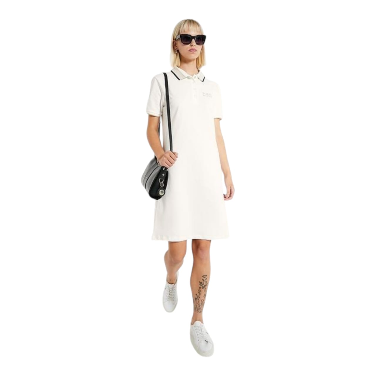 Polo Macy S/S Tipped Golfer Dress - Off White