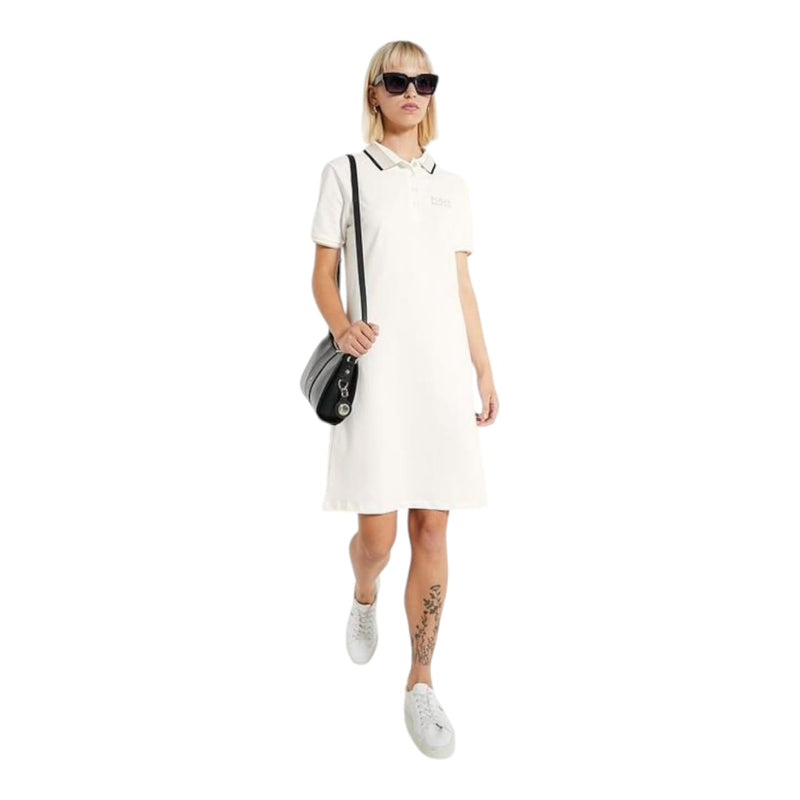Polo Dress Ladies Macey Golfer Tipped Off White