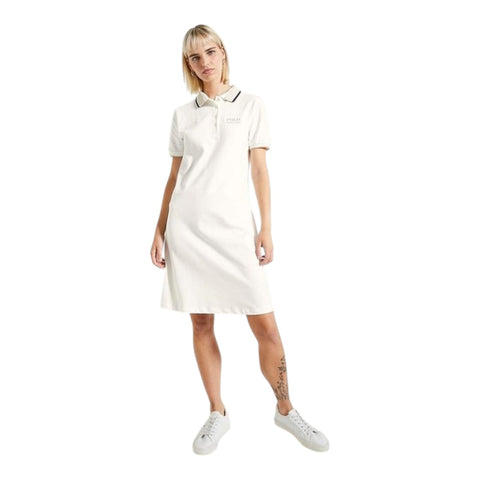 Polo Dress Ladies Macey Golfer Tipped Off White