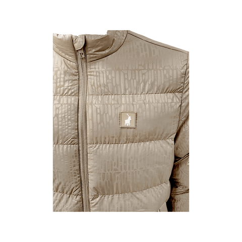 Polo Jackets Womens Hailey Monogram Puffer Stone