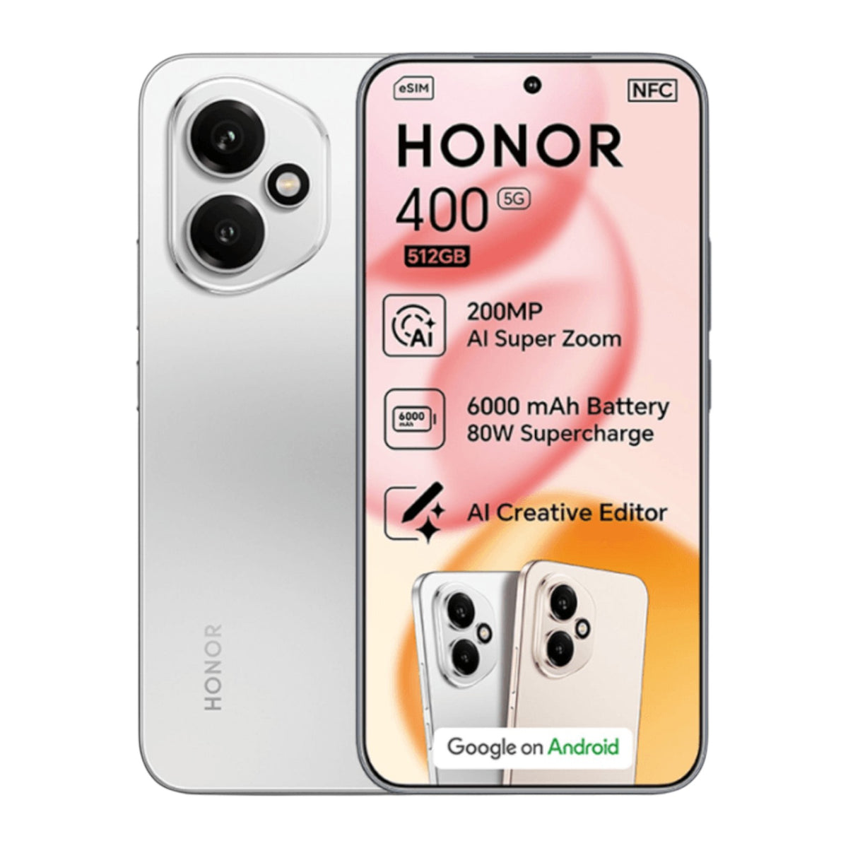 Honor 400 – Dual SIM, 512GB Storage, 12GB RAM | Meteor Silver