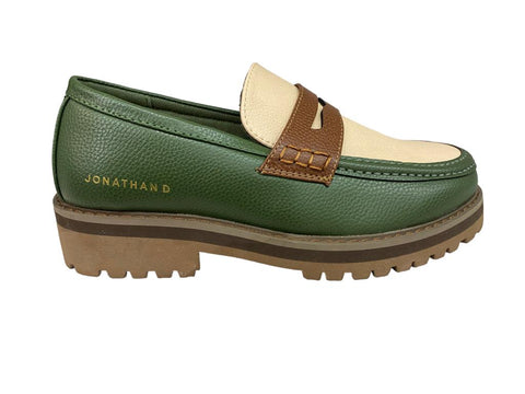 Jonathan D Penny Moc Pu Olive/Cream