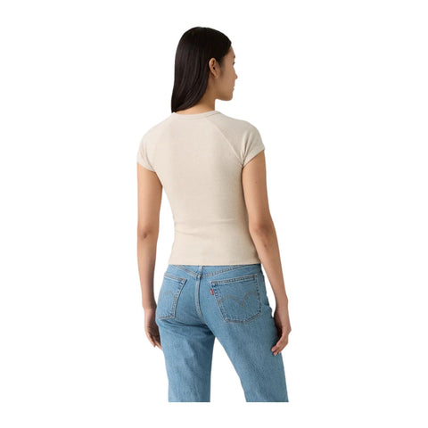 Levis Ladies T-Shirt Riley Raglan Oatmeal Cream