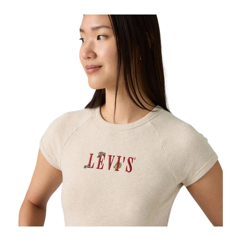 Levis Ladies T-Shirt Riley Raglan Oatmeal Cream