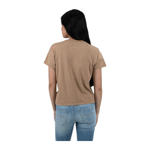 Levis Ladies T-Shirt Classic Graphic Rhinestone Clay Brown