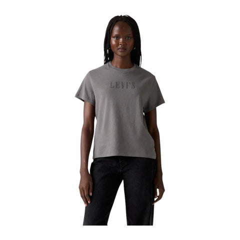 Levi's Womens Graphic Tee Rhinestone Serif | Smoked Pearl