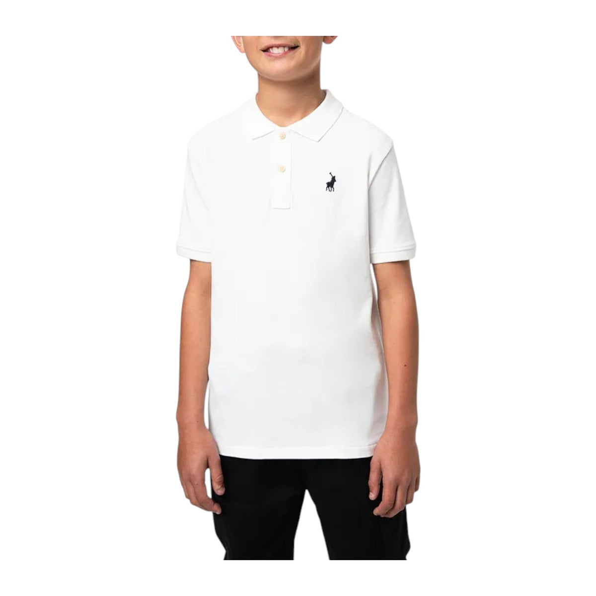 Polo Boys Austin White Short Sleeve Golfer – Classic Cotton Polo Shirt