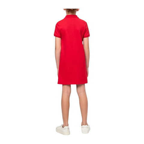 Polo Girls Dakota Red Short Sleeve Golfer Dress – Cotton Piqué Mid-Length Kids Dress