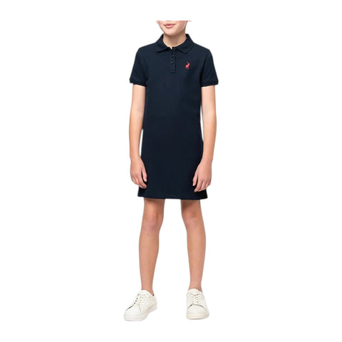 Polo Girls Dakota Navy Short Sleeve Golfer Dress – Cotton Kids Dress