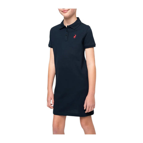 Polo Girls Dakota Navy Short Sleeve Golfer Dress – Cotton Kids Dress