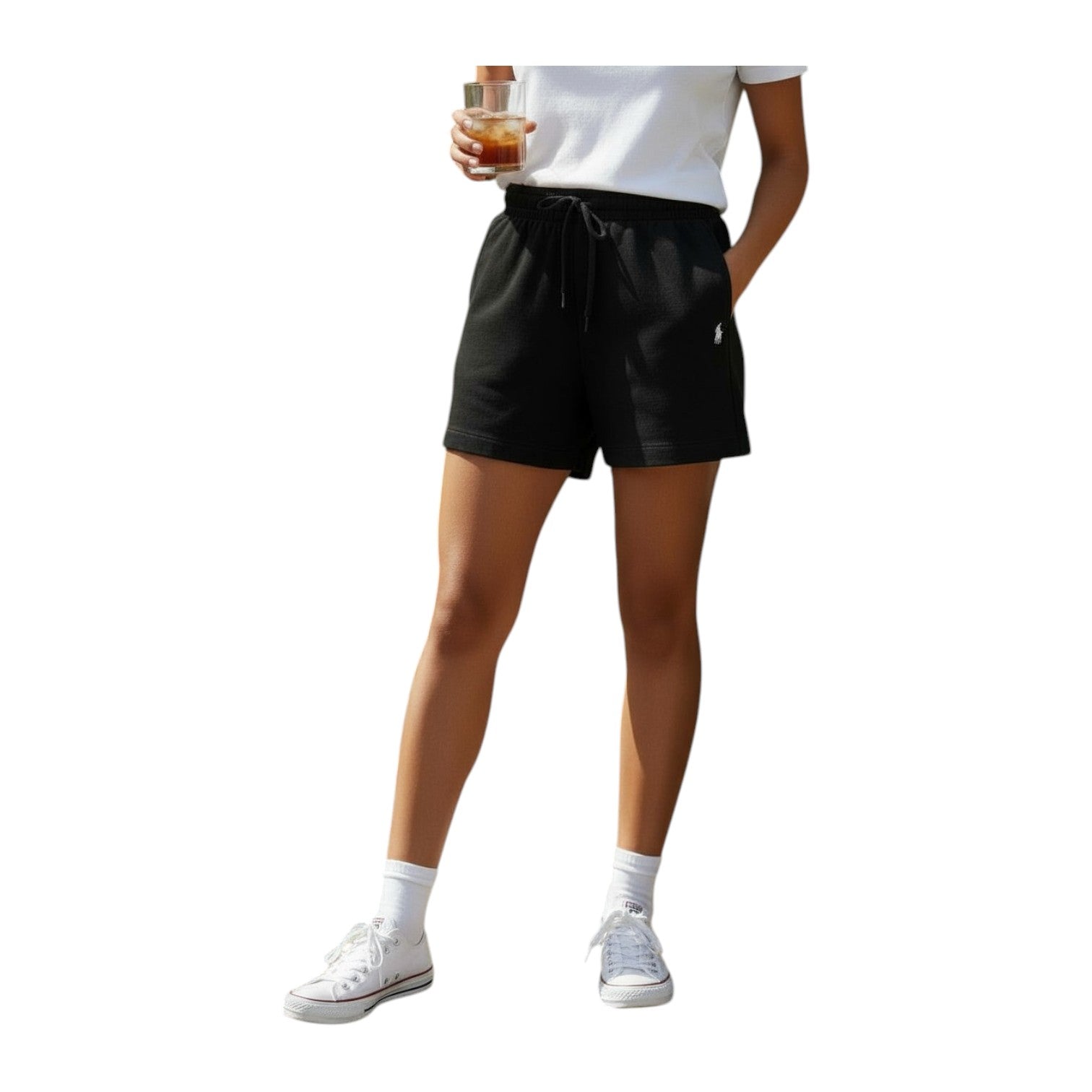 Polo Women’s Jessie Track Shorts – Black | Drawstring Shorts