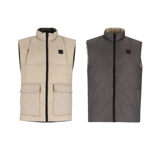 Polo Jacket Reversible Sleeveless Puffer Taupe/Olive