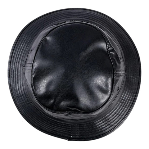 Cutty Malcolm Leather Bucket Hat – Stealth Black