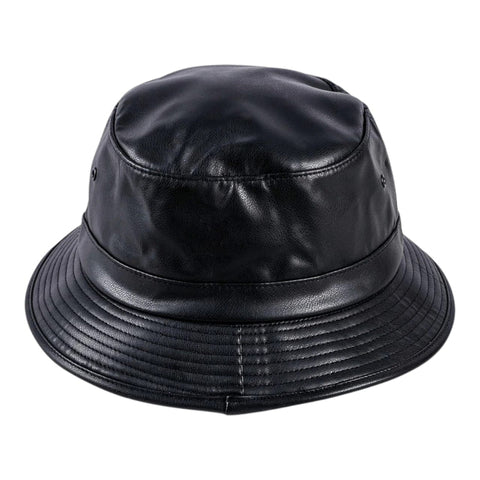 Cutty Malcolm Leather Bucket Hat – Stealth Black
