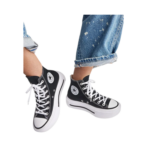 Converse Allstar Lift Double Stack Black And White