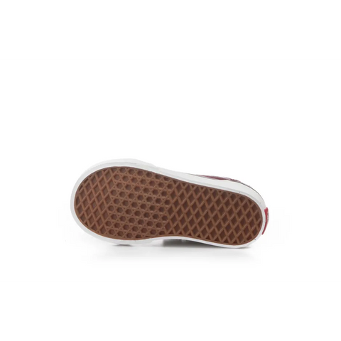 Vans Kids Old Skool Velcro Burgandy And White