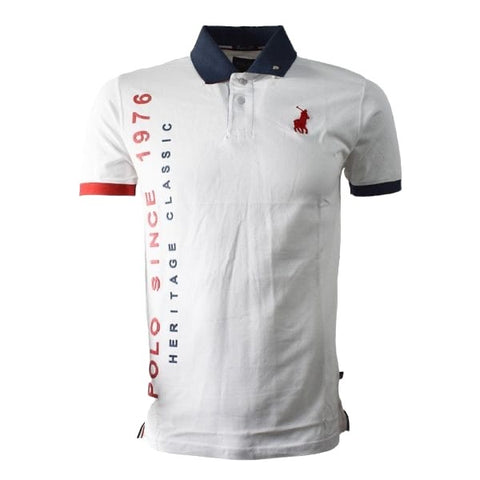 Polo Golfer Pique Hd Printed White