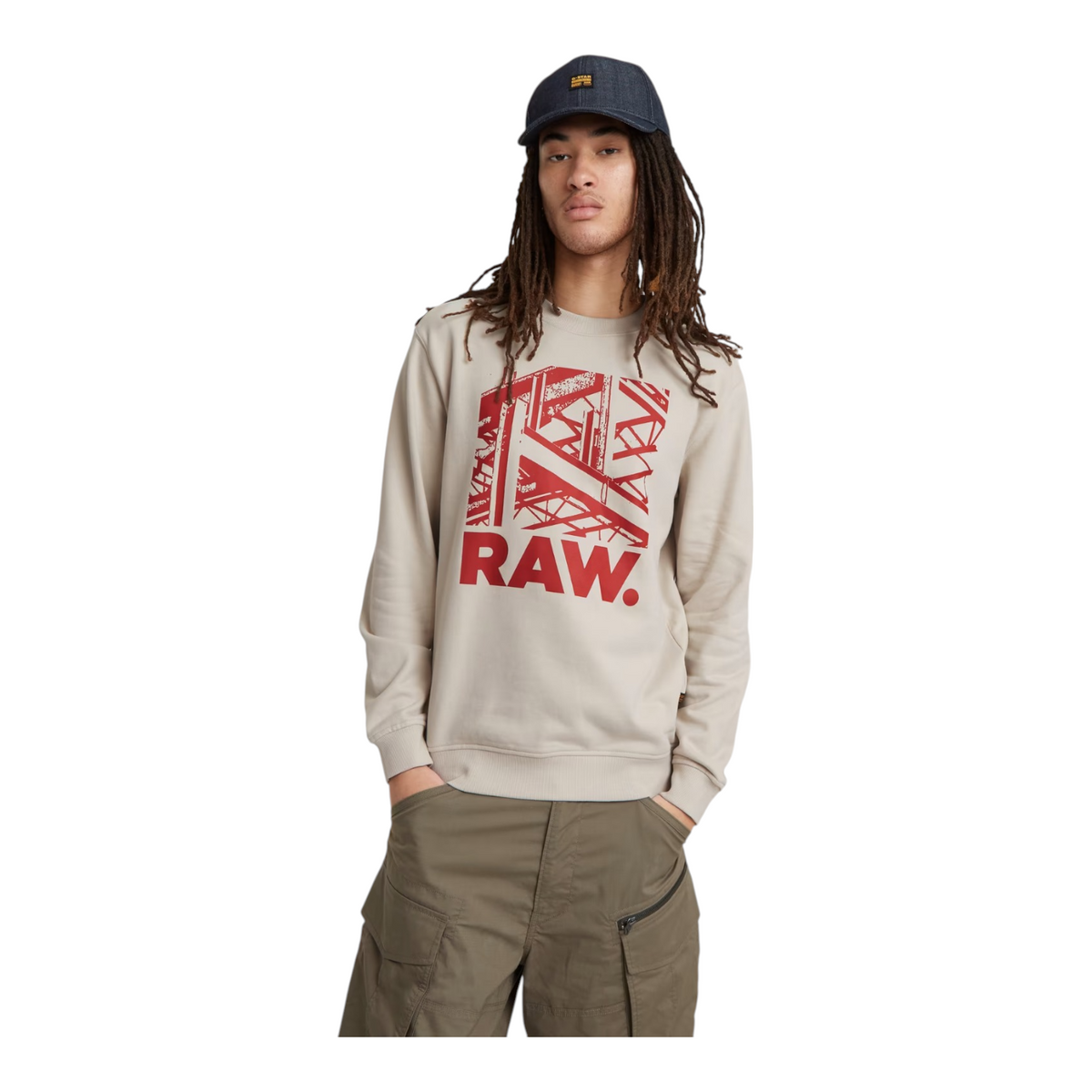 G Star Construction Sweater Cream