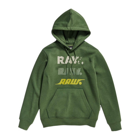 G-Star Triple Raw Hoodie – Dark Nuri Green | Premium Men’s Sweatshirt