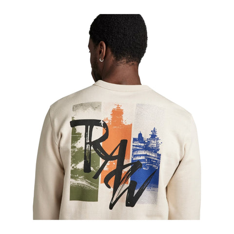 G-Star Flight Deck Back Graphic Sweater – Whitebait | Men’s Graphic Sweatshirt