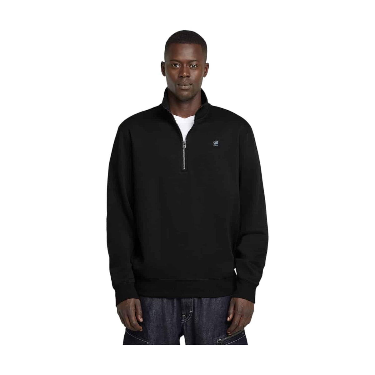 G Star Sweater Core Half Zip Black