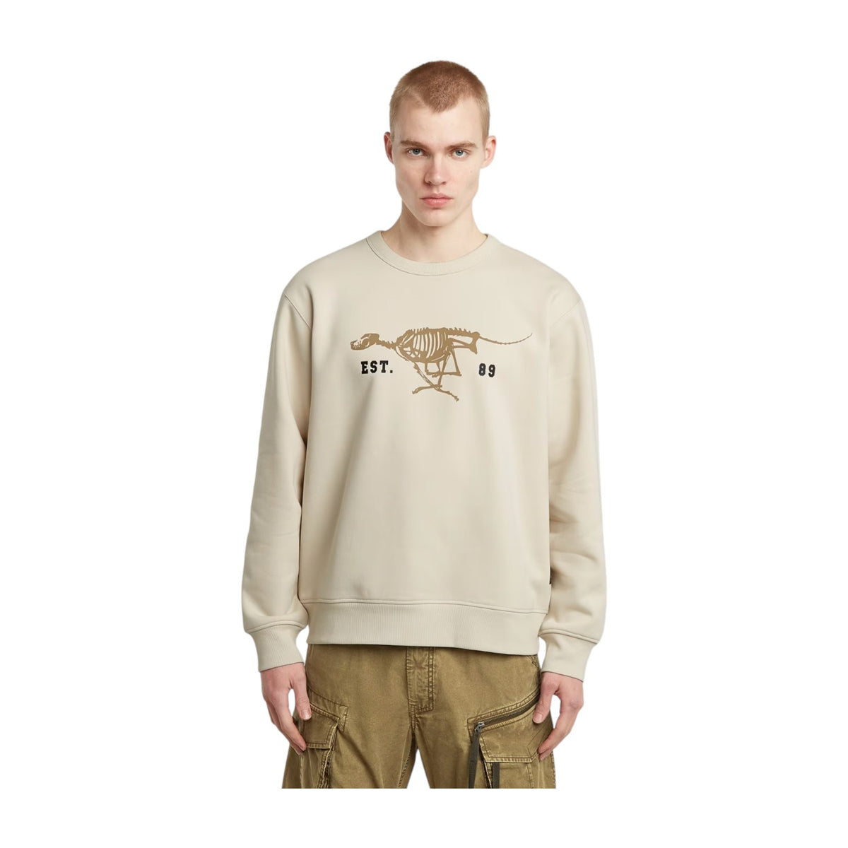 G Star Running Dog Sweater - Whitebait Cream
