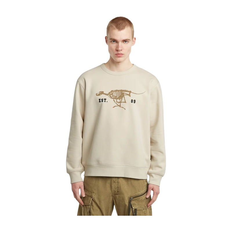 G Star Sweater Running Dog Whitebait Cream