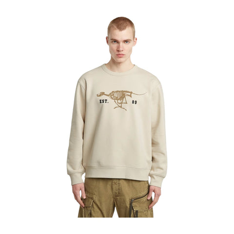 G Star Sweater Running Dog Whitebait Cream
