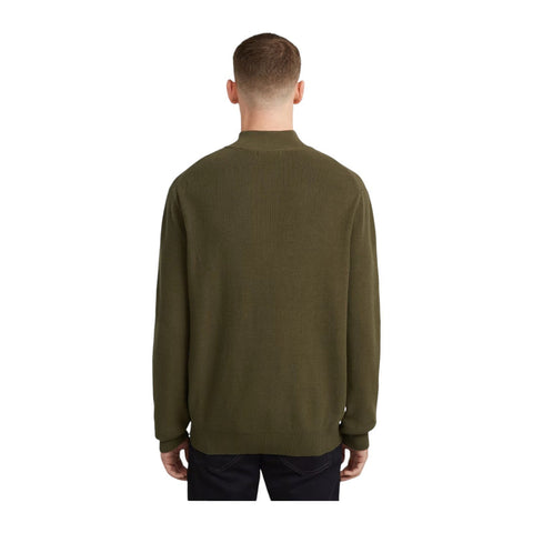 Gstar Sweater Knitted Half Zip Olive