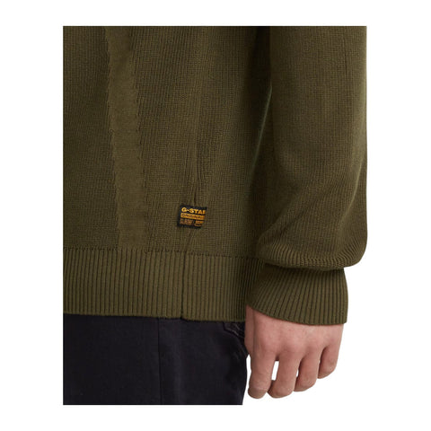 Gstar Sweater Knitted Half Zip Olive