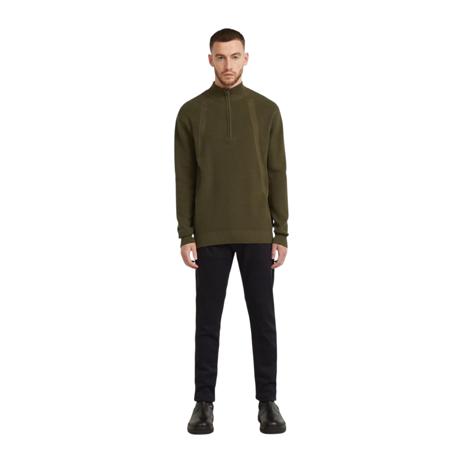 G Star Structure Half Zip Knit - Green