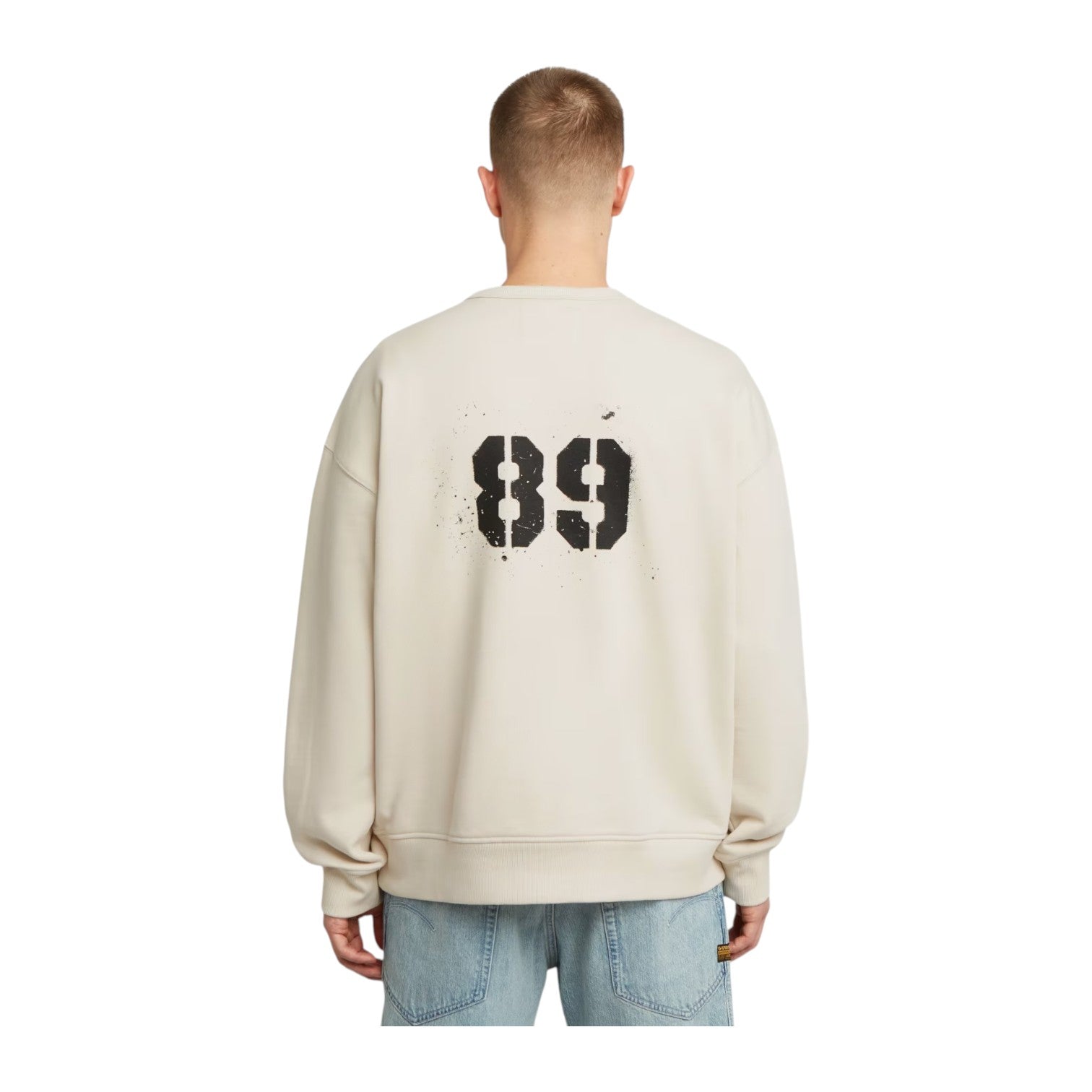 G Star Sprayed 89 Graphic Loose Sweater - Whitebait