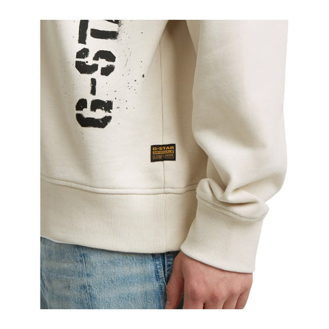 G Star Sprayed 89 Graphic Loose Sweater - Whitebait