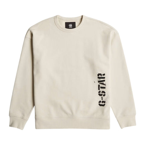 G Star Sprayed 89 Graphic Loose Sweater - Whitebait