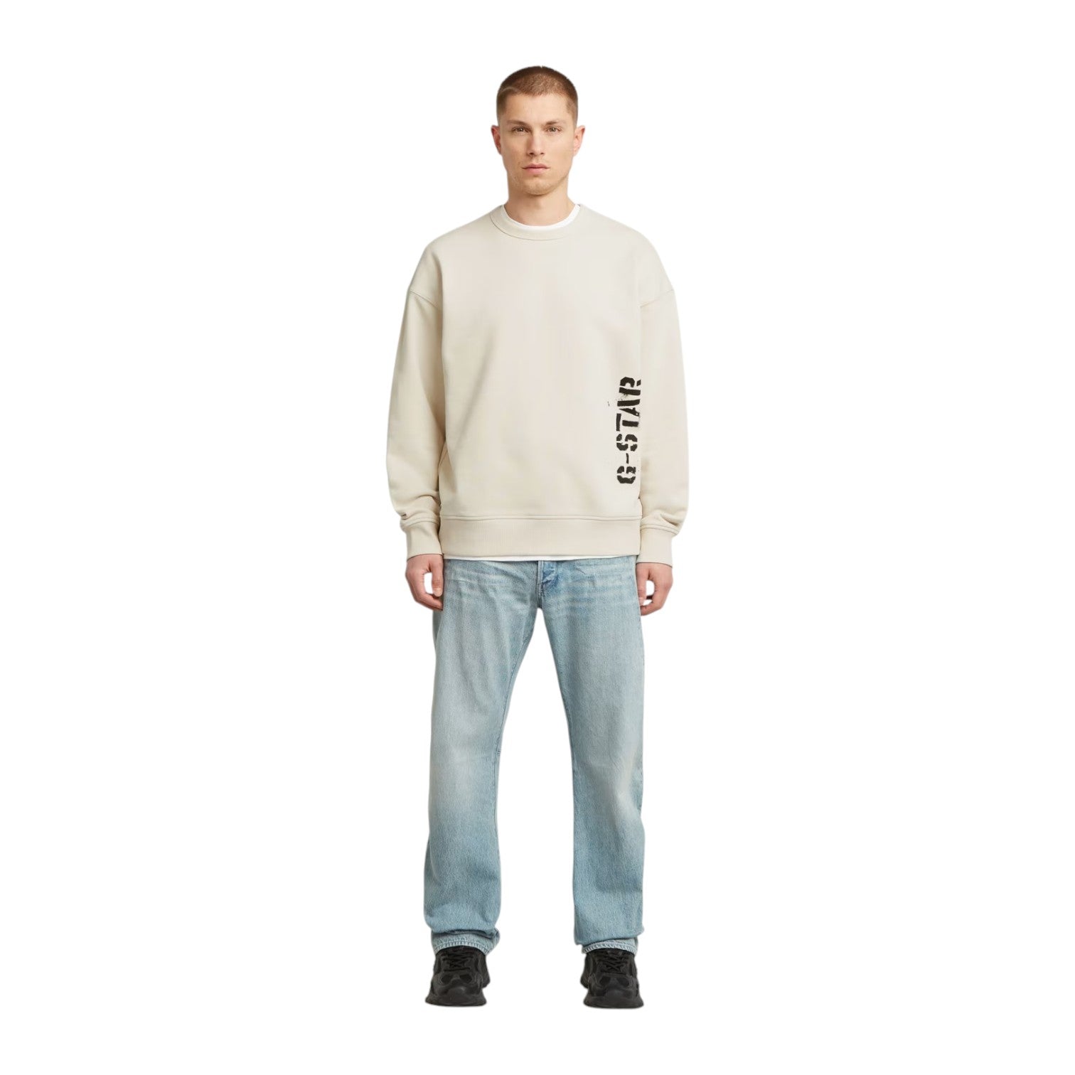 G Star Sprayed 89 Graphic Loose Sweater - Whitebait