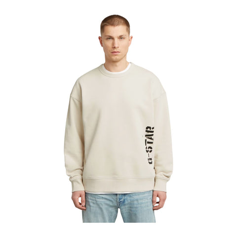 G Star Sprayed 89 Graphic Loose Sweater - Whitebait