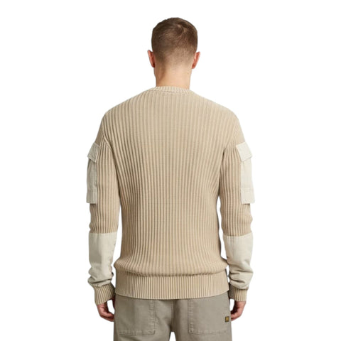 Gstar Sweater Knitted Mixed Washed Cream Beige