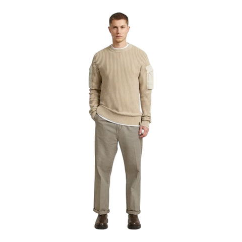 Gstar Sweater Knitted Mixed Washed Cream Beige
