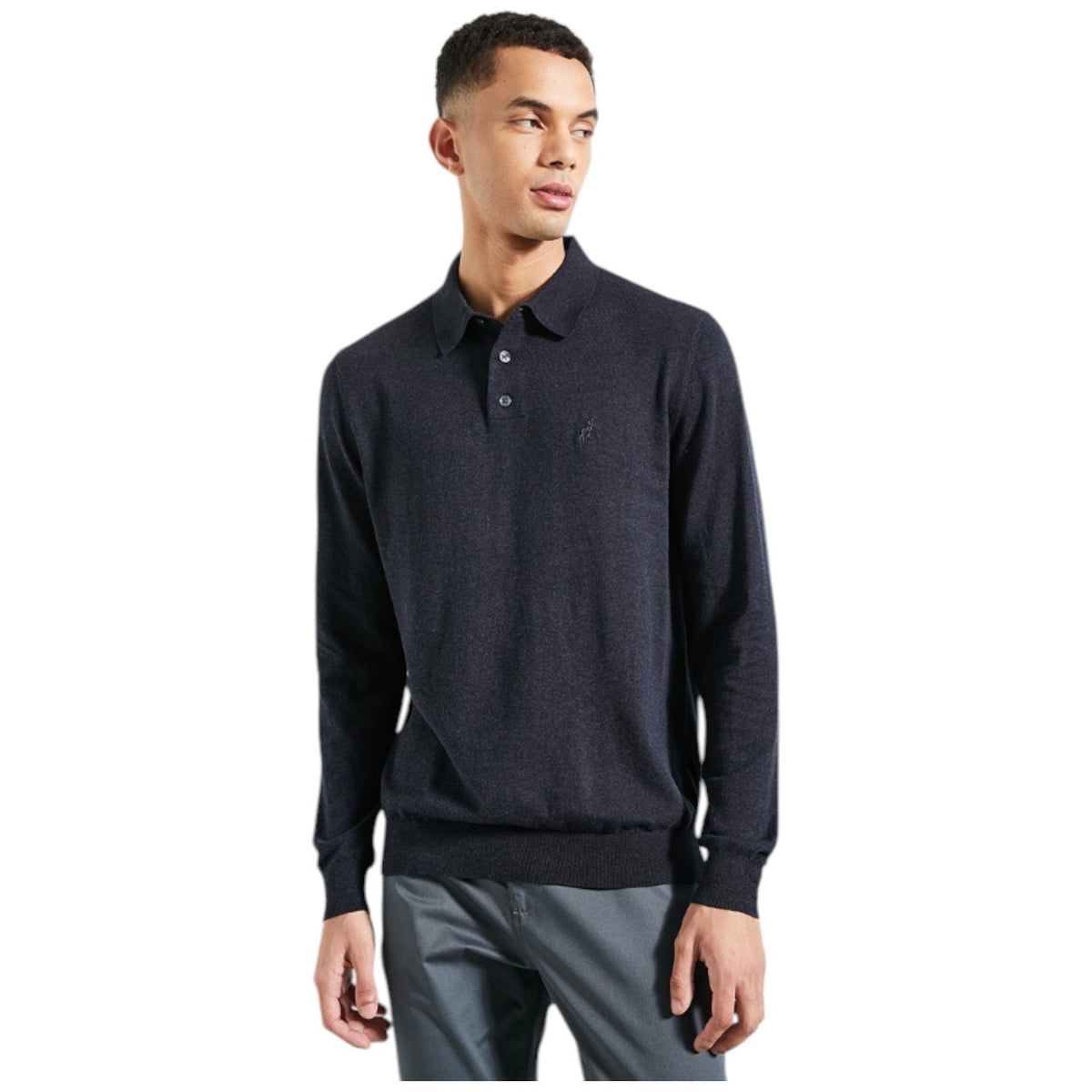Polo Knitwear 3 Button Golfer Navy