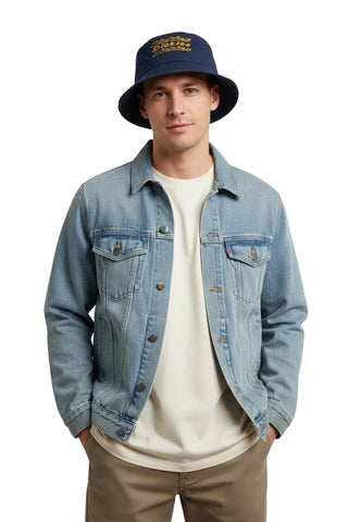 Dickies Stacked Logo Bucket Hat – Navy Blue